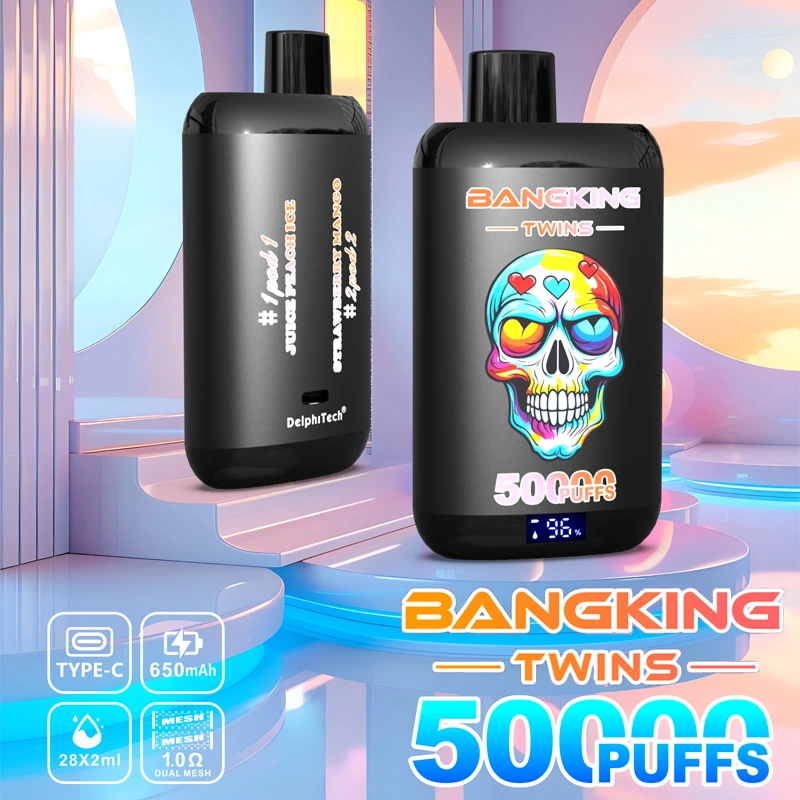BANG KING Twins 50K 2in1 eldobható vape – 50.000 slukk, 2 íz, okos kijelző, Type-C töltés